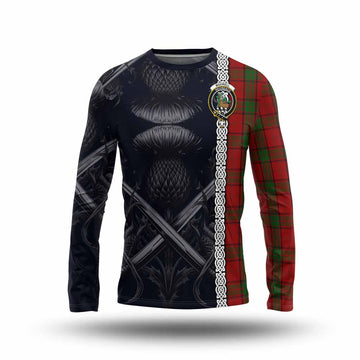 Maxwell Tartan Long Sleeve T-Shirt with Family Crest Cross Sword Thistle Celtic Vibes