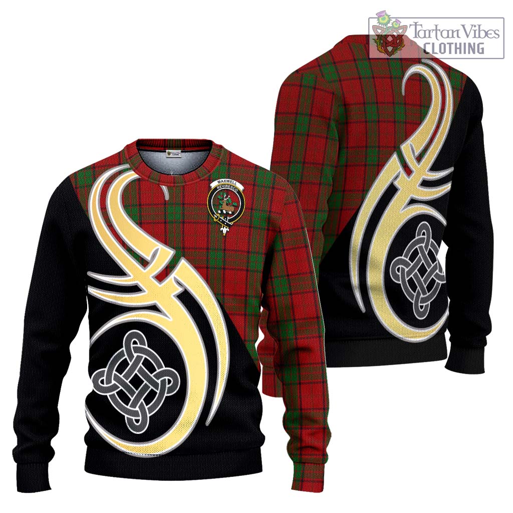 Maxwell Tartan Knitted Sweater with Family Crest and Celtic Symbol Style Unisex - Tartan Vibes Clothing