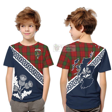 Maxwell Tartan Kid T-Shirt Featuring Thistle and Scotland Map