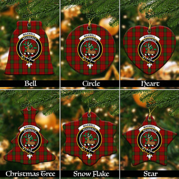 Maxwell Tartan Christmas Ceramic Ornaments with Family Crest