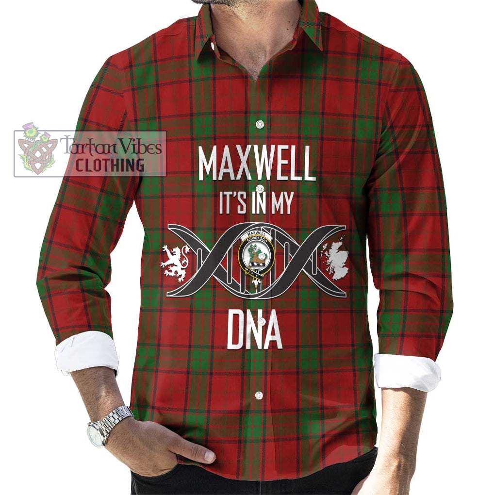 Maxwell Tartan Long Sleeve Button Shirt with Family Crest DNA In Me Style Men's Shirt S - Tartanvibesclothing Shop