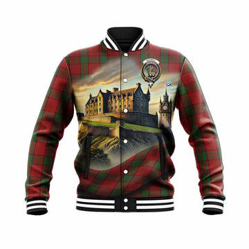 Maxwell Tartan Family Crest Baseball Jacket with Scottish Ancient Castle Style Unisex - Tartan Vibes Clothing