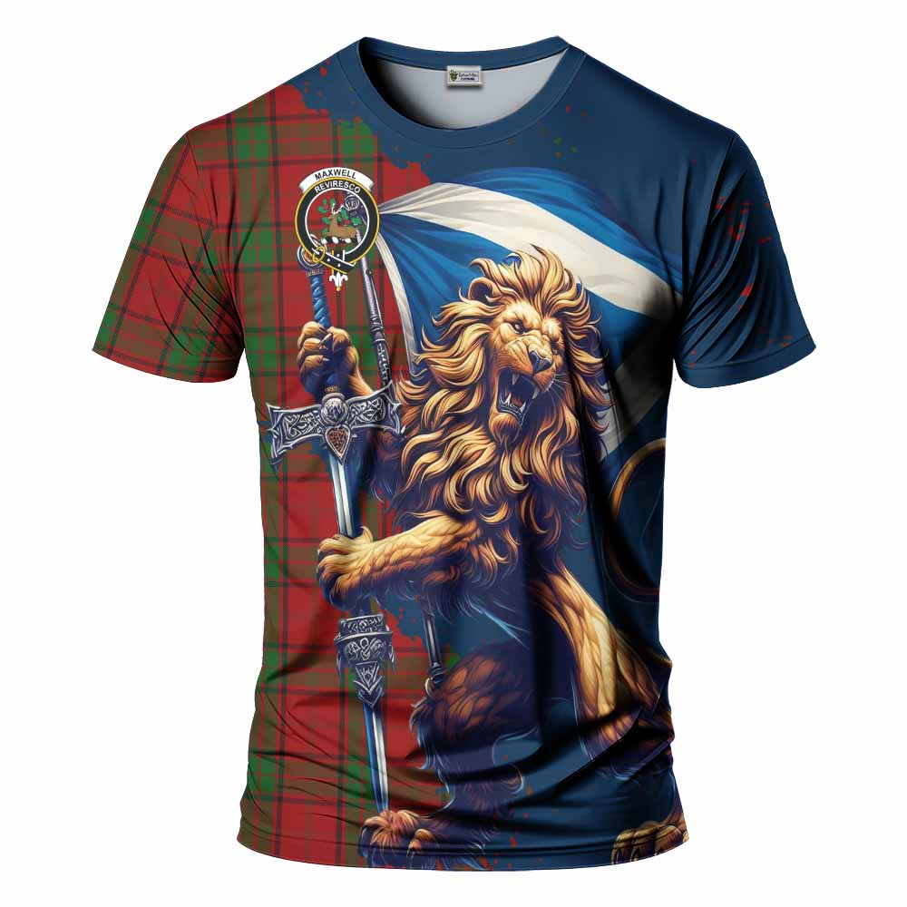 Tartan Vibes Clothing Maxwell Tartan Family Crest T-Shirt with Scottish Majestic Lion