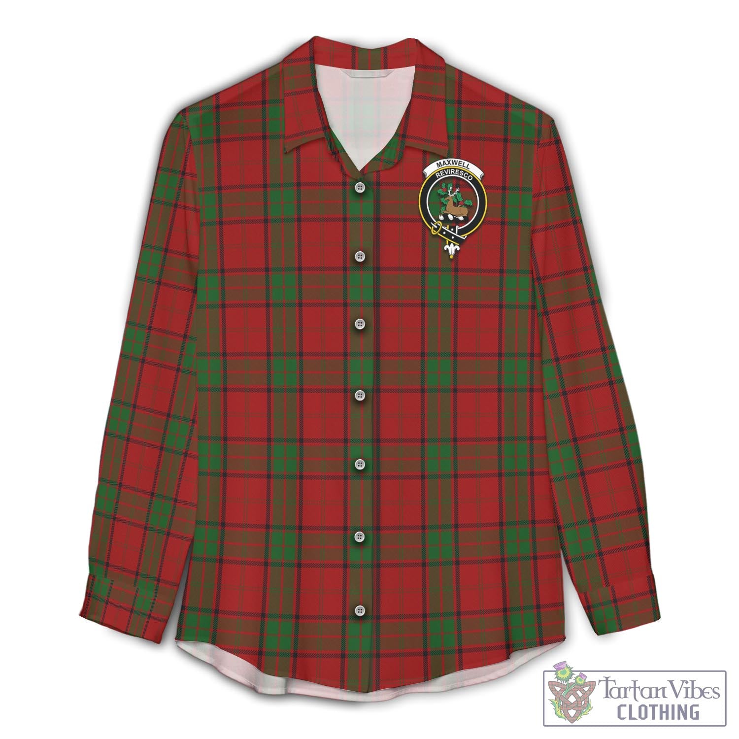 Tartan Vibes Clothing Maxwell Tartan Womens Casual Shirt with Family Crest