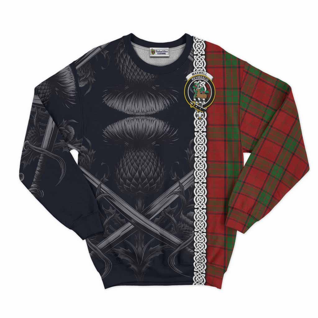 Tartan Vibes Clothing Maxwell Tartan Sweatshirt with Family Crest Cross Sword Thistle Celtic Vibes