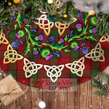 Maxwell Tartan Christmas Tree Skirt with Thistle Celtic Knot Style