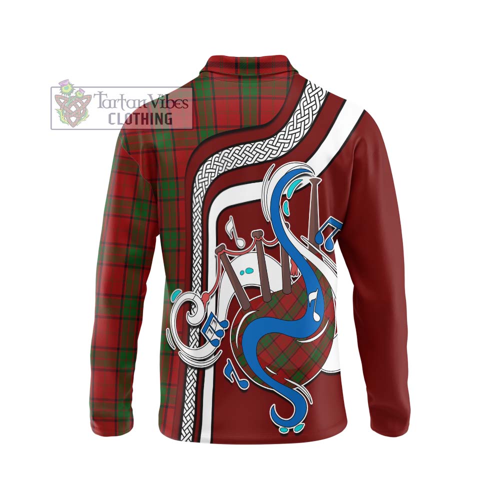 Tartan Vibes Clothing Maxwell Tartan Long Sleeve Polo Shirt with Epic Bagpipe Style