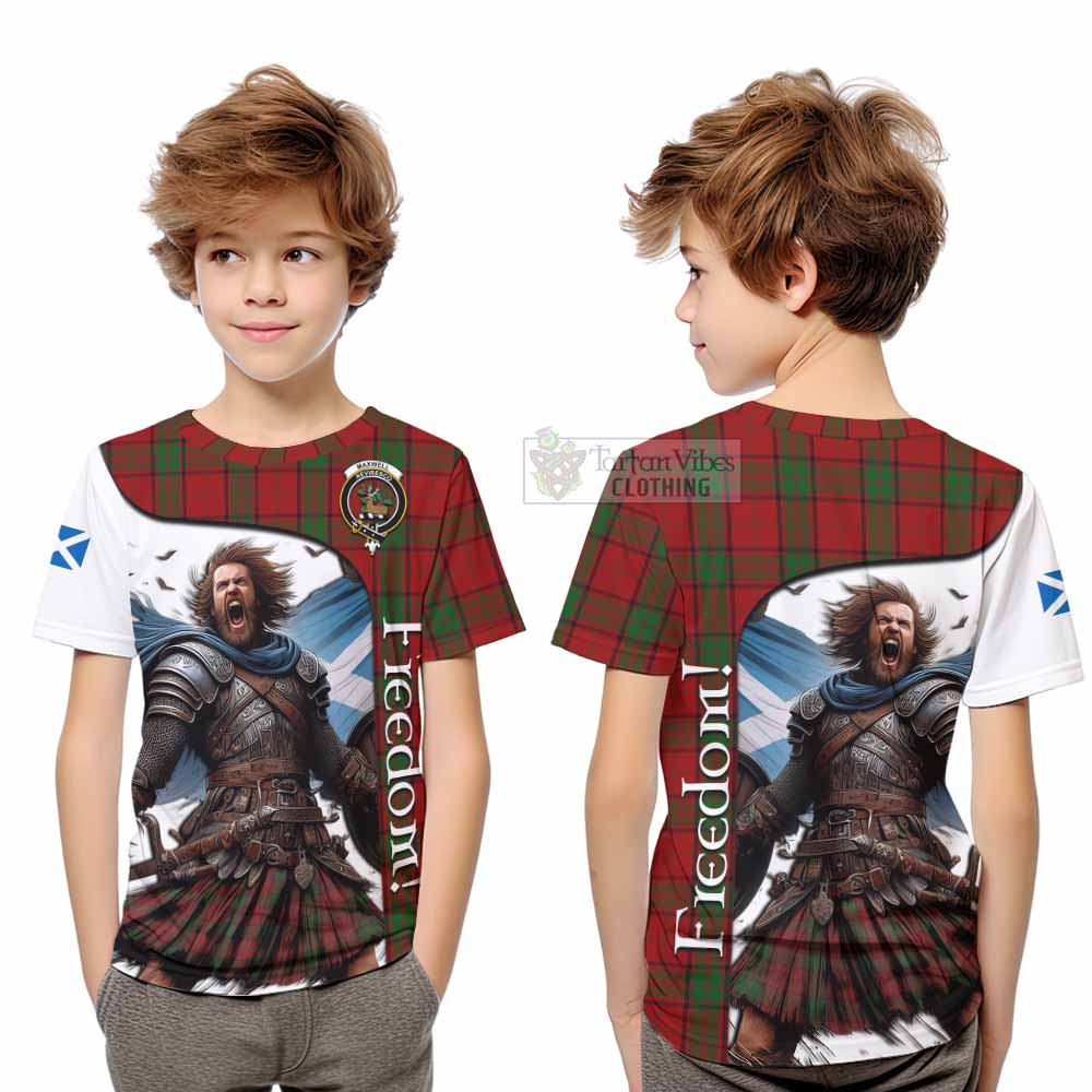 Tartan Vibes Clothing Maxwell Crest Tartan Kid T-Shirt Inspired by the Freedom of Scottish Warrior