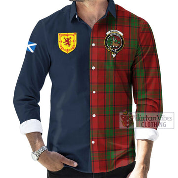 Maxwell Tartan Long Sleeve Button Shirt Alba with Scottish Lion Royal Arm Half Style