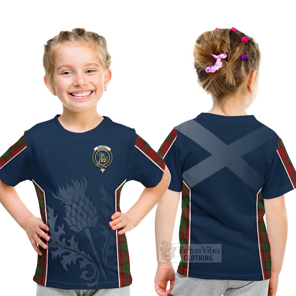 Tartan Vibes Clothing Maxwell Tartan Kid T-Shirt with Family Crest and Scottish Thistle Vibes Sport Style