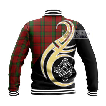 Maxwell Tartan Baseball Jacket with Family Crest and Celtic Symbol Style