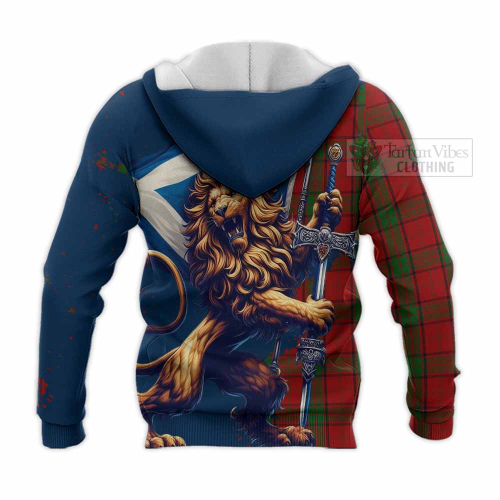 Tartan Vibes Clothing Maxwell Tartan Family Crest Knitted Hoodie with Scottish Majestic Lion