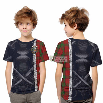 Maxwell Tartan Kid T-Shirt with Family Crest Cross Sword Thistle Celtic Vibes