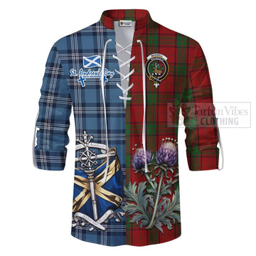 Maxwell Tartan Ghillie Kilt Shirt Happy St. Andrew's Day Half Tartan Style