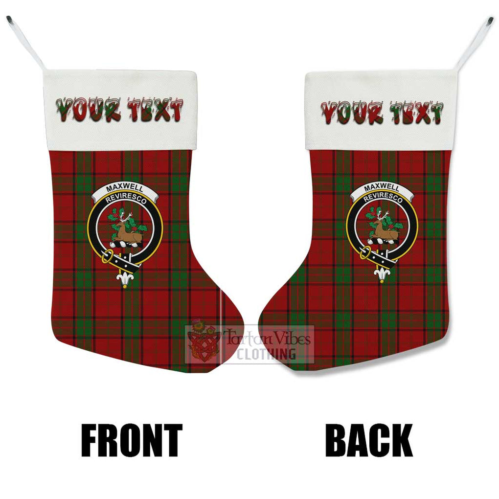 Tartan Vibes Clothing Maxwell Tartan Family Crest Christmas Stocking with Personalized Text