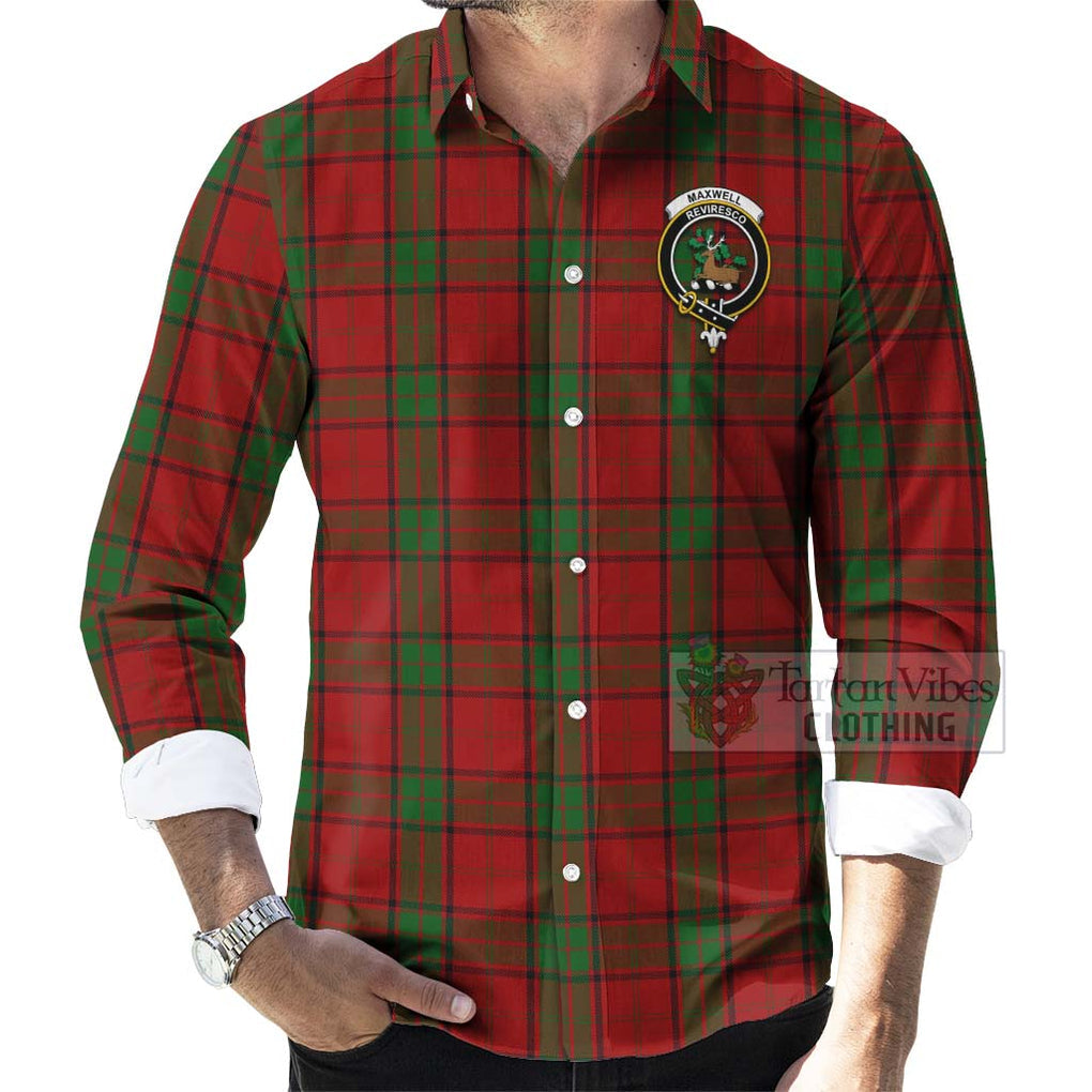 Tartan Vibes Clothing Maxwell Tartan Long Sleeve Button Shirt with Family Crest and Bearded Skull Holding Bottles of Whiskey