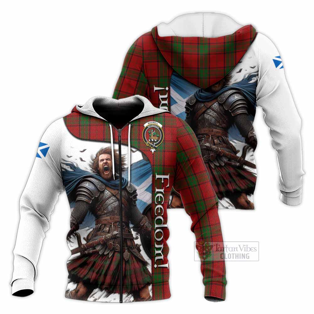 Tartan Vibes Clothing Maxwell Crest Tartan Knitted Hoodie Inspired by the Freedom of Scottish Warrior