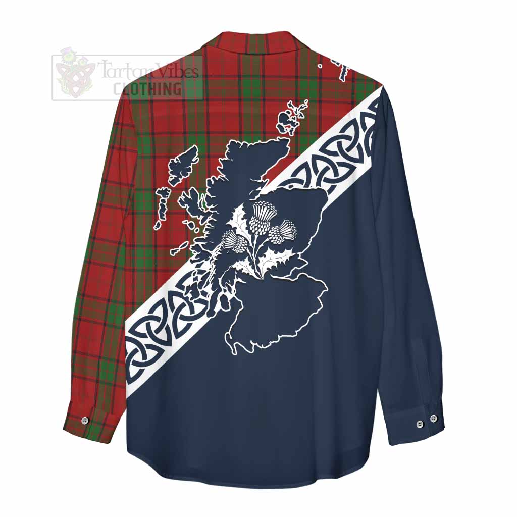 Tartan Vibes Clothing Maxwell Tartan Women's Casual Shirt Featuring Thistle and Scotland Map