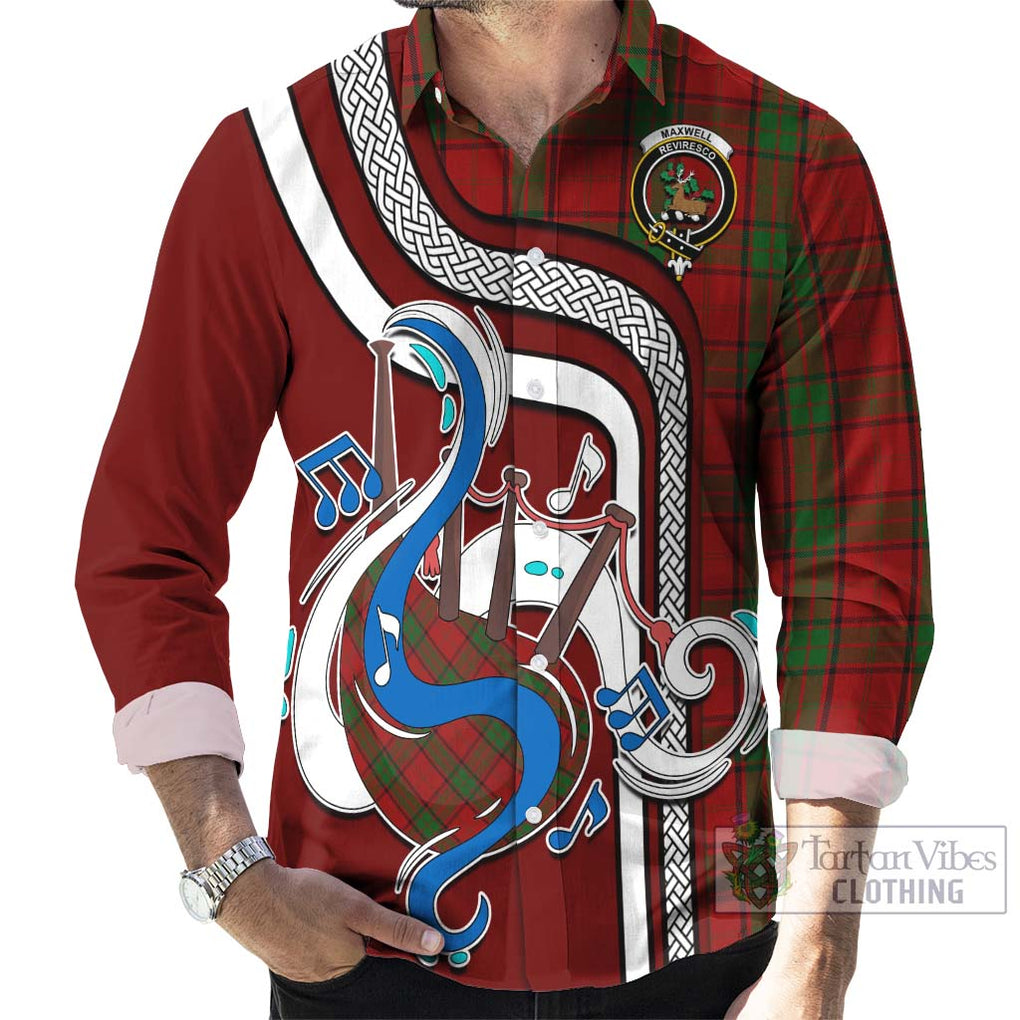 Maxwell Tartan Long Sleeve Button Shirt with Epic Bagpipe Style - Tartanvibesclothing Shop