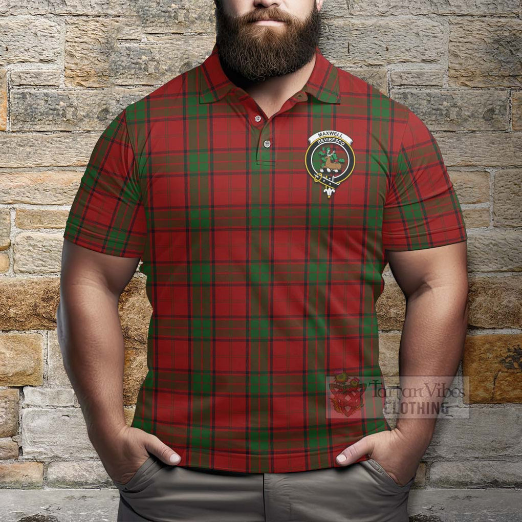 Tartan Vibes Clothing Maxwell Tartan Polo Shirt with Family Crest and Bearded Skull Holding Bottles of Whiskey