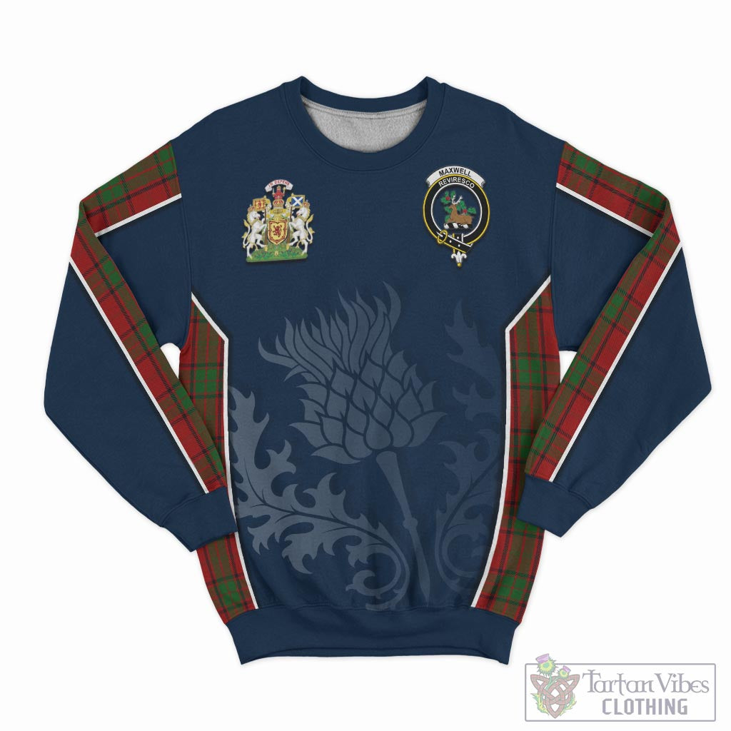 Tartan Vibes Clothing Maxwell Tartan Sweatshirt with Family Crest and Scottish Thistle Vibes Sport Style