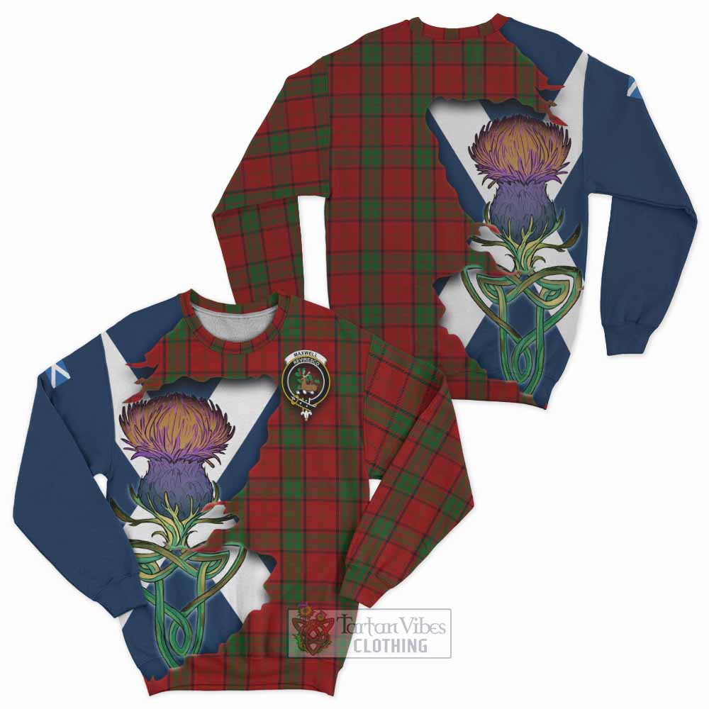 Maxwell Tartan Family Crest Sweatshirt Scottish Thistle Celtic Inspired - Tartan Vibes Clothing