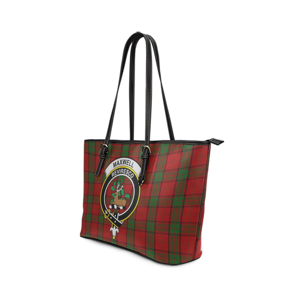 Maxwell Tartan Leather Tote Bag with Family Crest - Tartan Vibes Clothing