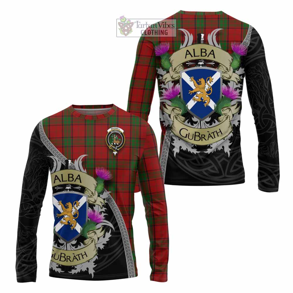Maxwell Tartan Family Crest Long Sleeve T-Shirt Lion Rampant Royal Thistle Shield Celtic Inspired - Tartan Vibes Clothing