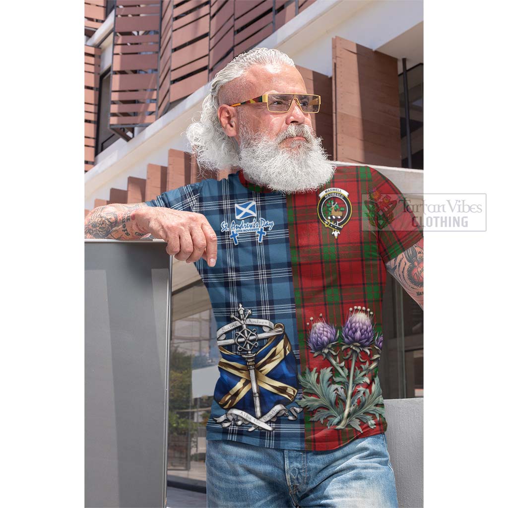 Tartan Vibes Clothing Maxwell Tartan Cotton T-shirt Happy St. Andrew's Day Half Tartan Style