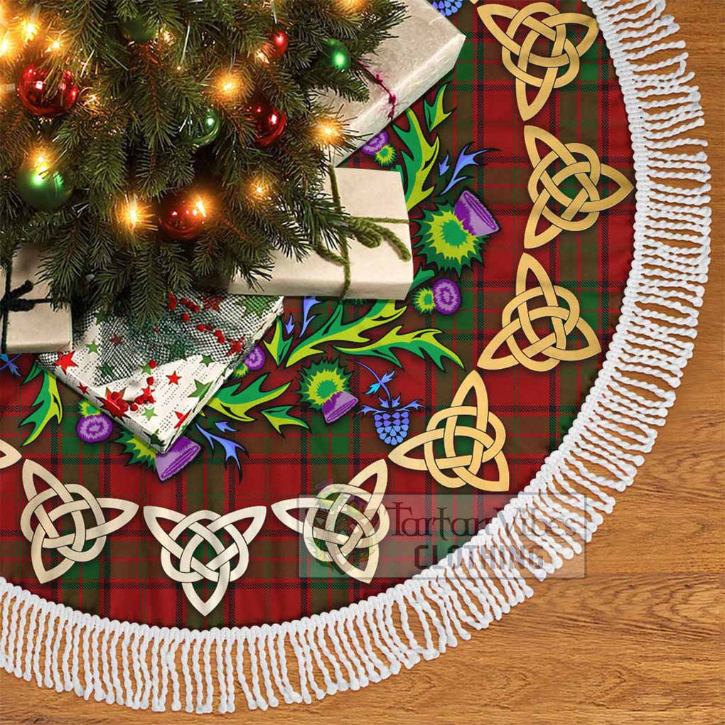 Tartan Vibes Clothing Maxwell Tartan Christmas Tree Skirt with Thistle Celtic Knot Style