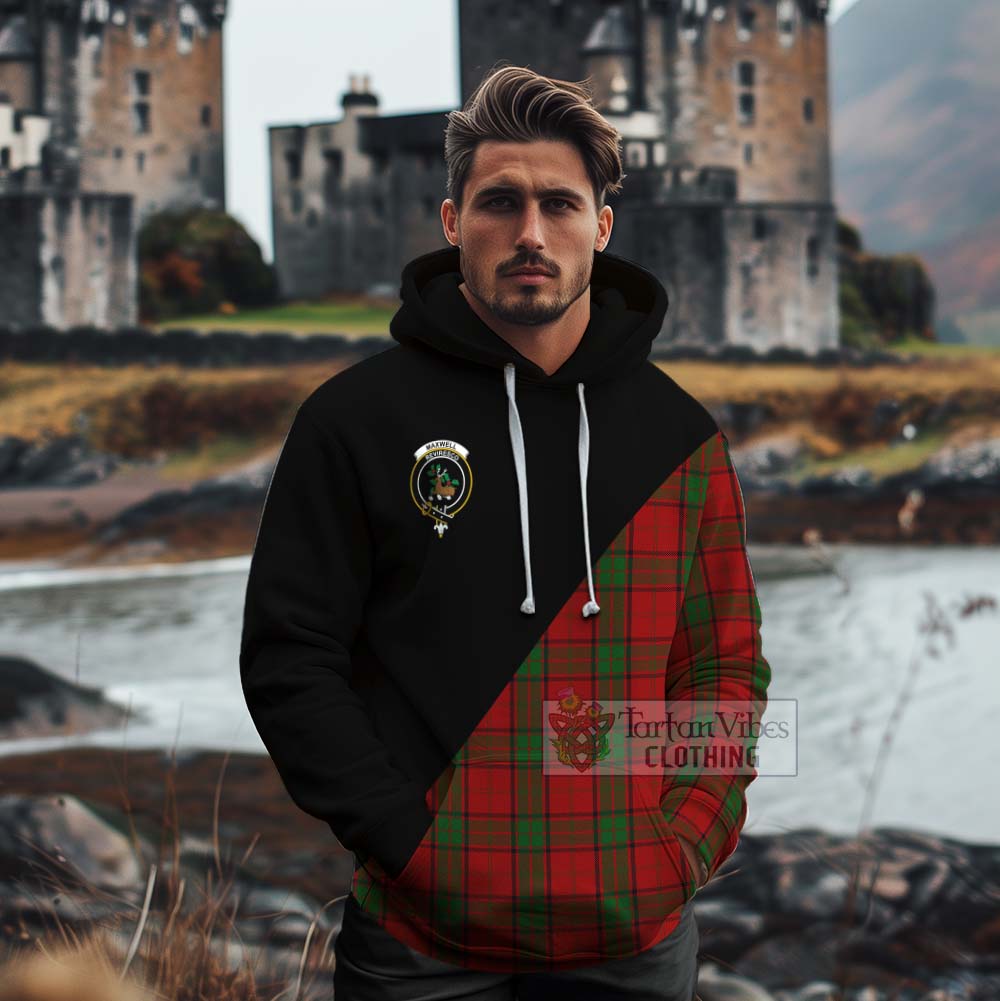 Tartan Vibes Clothing Maxwell Tartan Cotton Hoodie with Family Crest and Military Logo Style