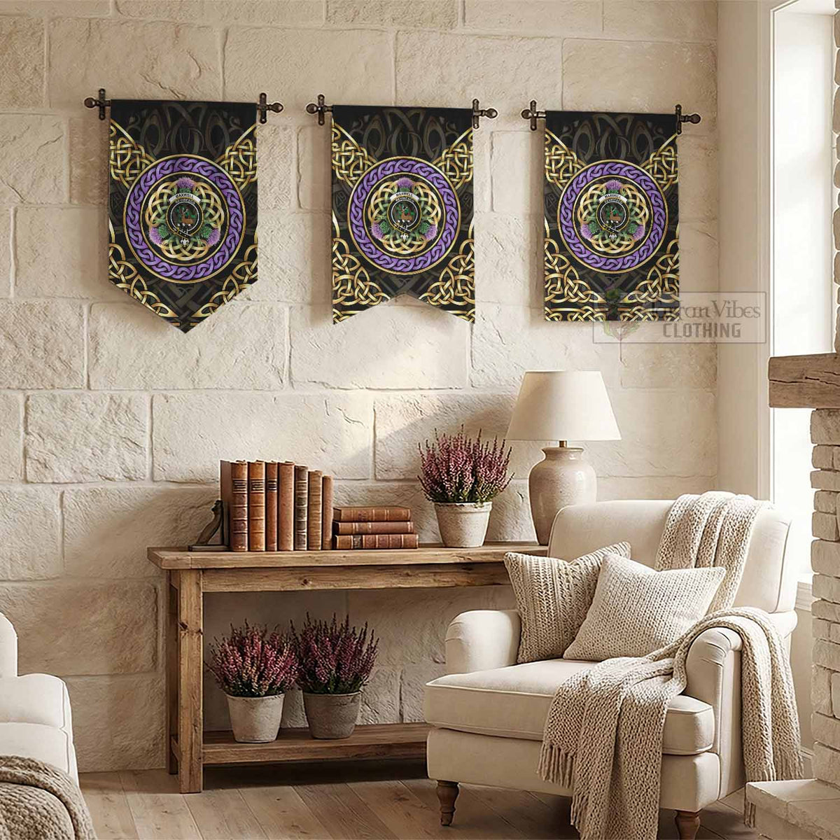 Maxwell Clan Crest Gonfalon Celtic Scottish Thistle - Tartan Vibes Clothing