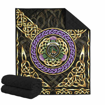 Maxwell Clan Crest Premium Quilt Celtic Scottish Thistle Super King Quilt 91" x 110" - Tartan Vibes Clothing