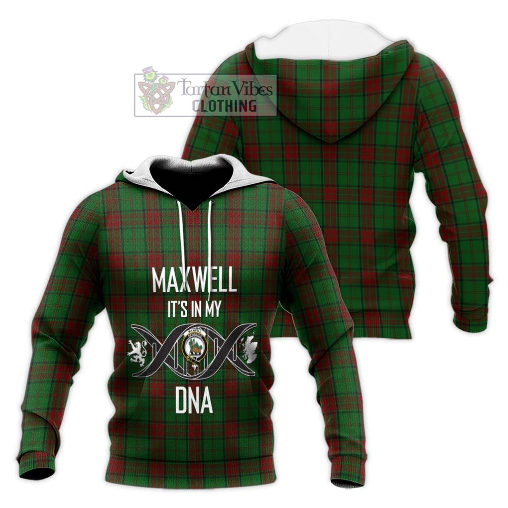 Maxwell Hunting Tartan Knitted Hoodie with Family Crest DNA In Me Style Unisex Knitted Pullover Hoodie - Tartanvibesclothing Shop