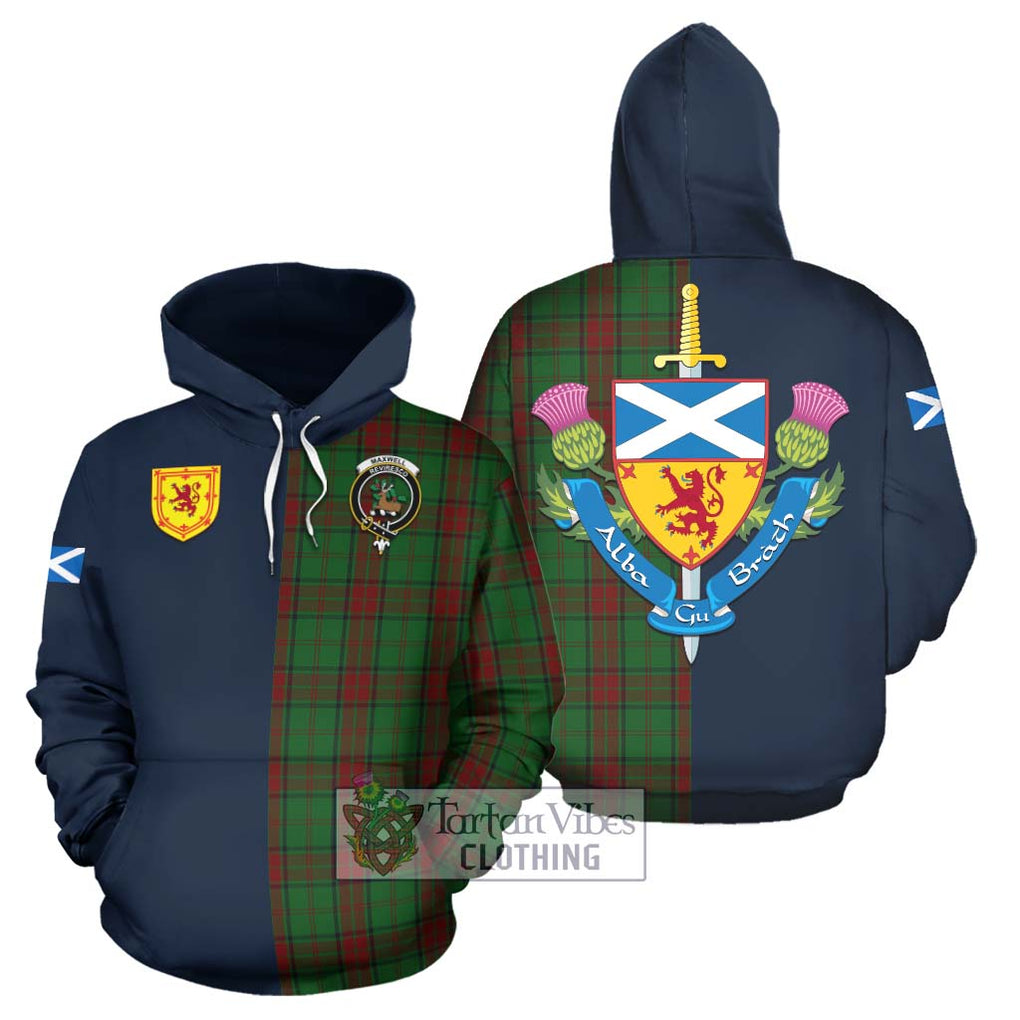 Tartan Vibes Clothing Maxwell Hunting Tartan Hoodie with Scottish Lion Royal Arm Half Style