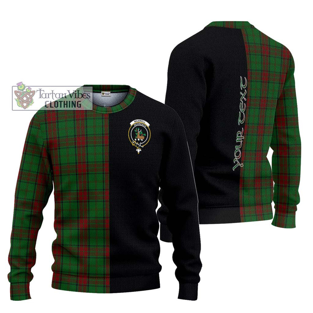 Maxwell Hunting Tartan Knitted Sweater with Family Crest and Half Of Me Style Unisex - Tartanvibesclothing Shop