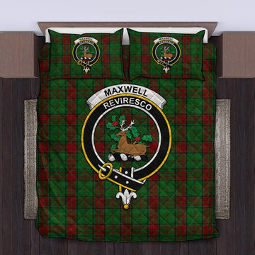 Maxwell Hunting Tartan Quilt Bed Set with Family Crest