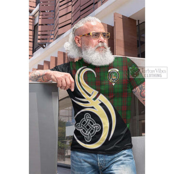 Maxwell Hunting Tartan Cotton T-shirt with Family Crest and Celtic Symbol Style