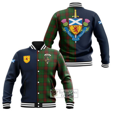 Maxwell Hunting Tartan Baseball Jacket Alba with Scottish Lion Royal Arm Half Style