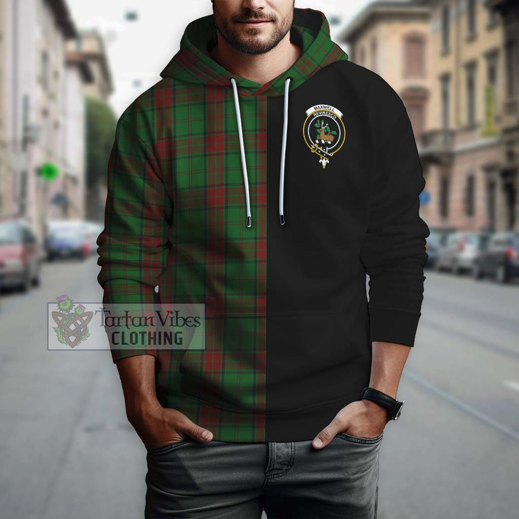 Maxwell Hunting Tartan Hoodie with Family Crest and Half Of Me Style Zip Hoodie - Tartanvibesclothing Shop