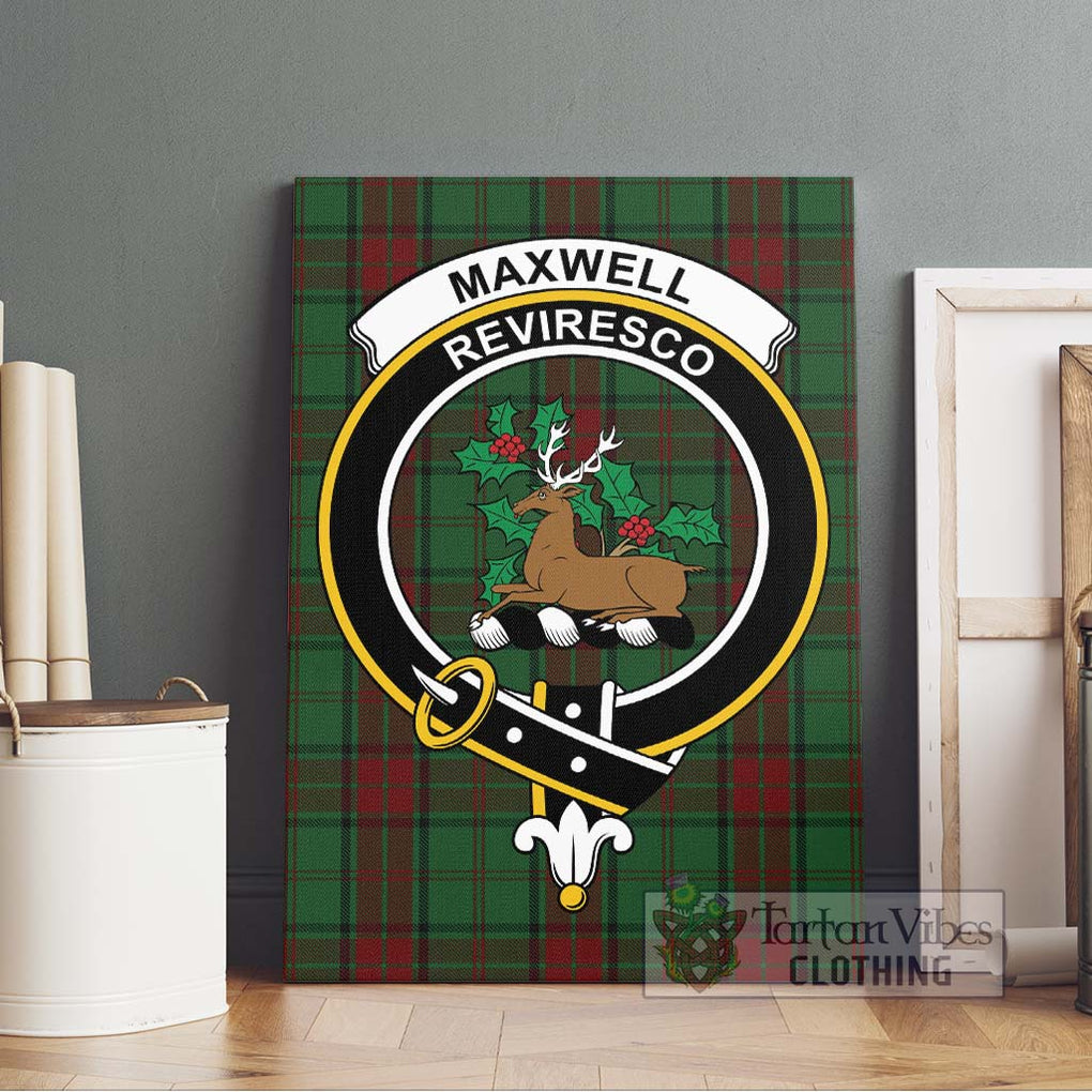 Maxwell Hunting Tartan Canvas Print Wall Art with Family Crest Without Frame - Tartan Vibes Clothing