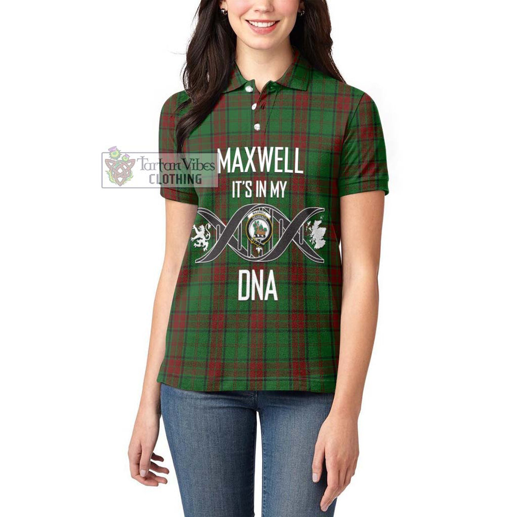 Maxwell Hunting Tartan Women's Polo Shirt with Family Crest DNA In Me Style Women - Tartanvibesclothing Shop