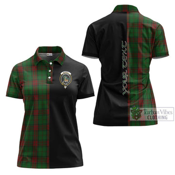 Maxwell Hunting Tartan Women's Polo Shirt with Family Crest and Half Of Me Style