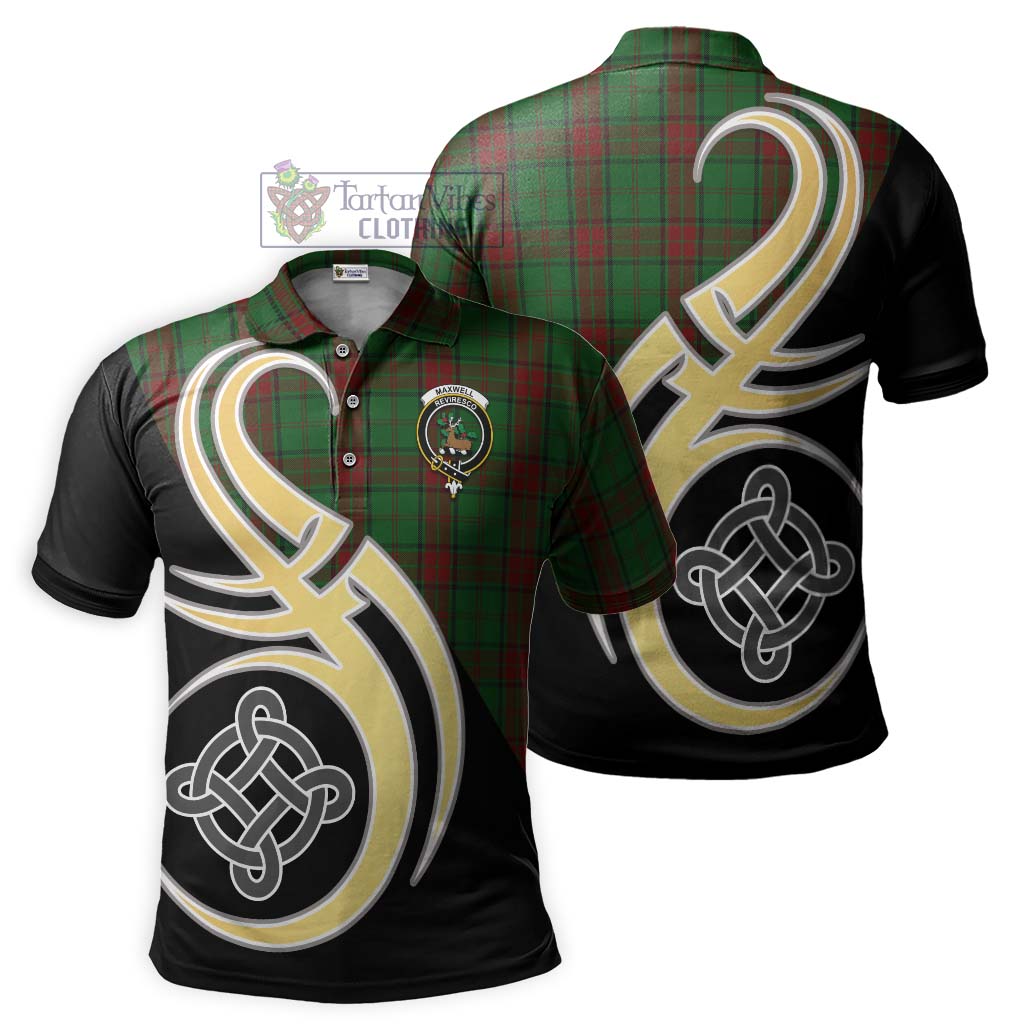 Maxwell Hunting Tartan Polo Shirt with Family Crest and Celtic Symbol Style Kid - Tartan Vibes Clothing