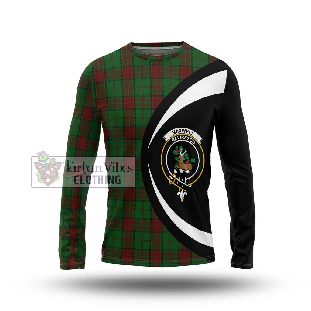 Maxwell Hunting Tartan Long Sleeve T-Shirt with Family Crest Circle Style Unisex - Tartan Vibes Clothing