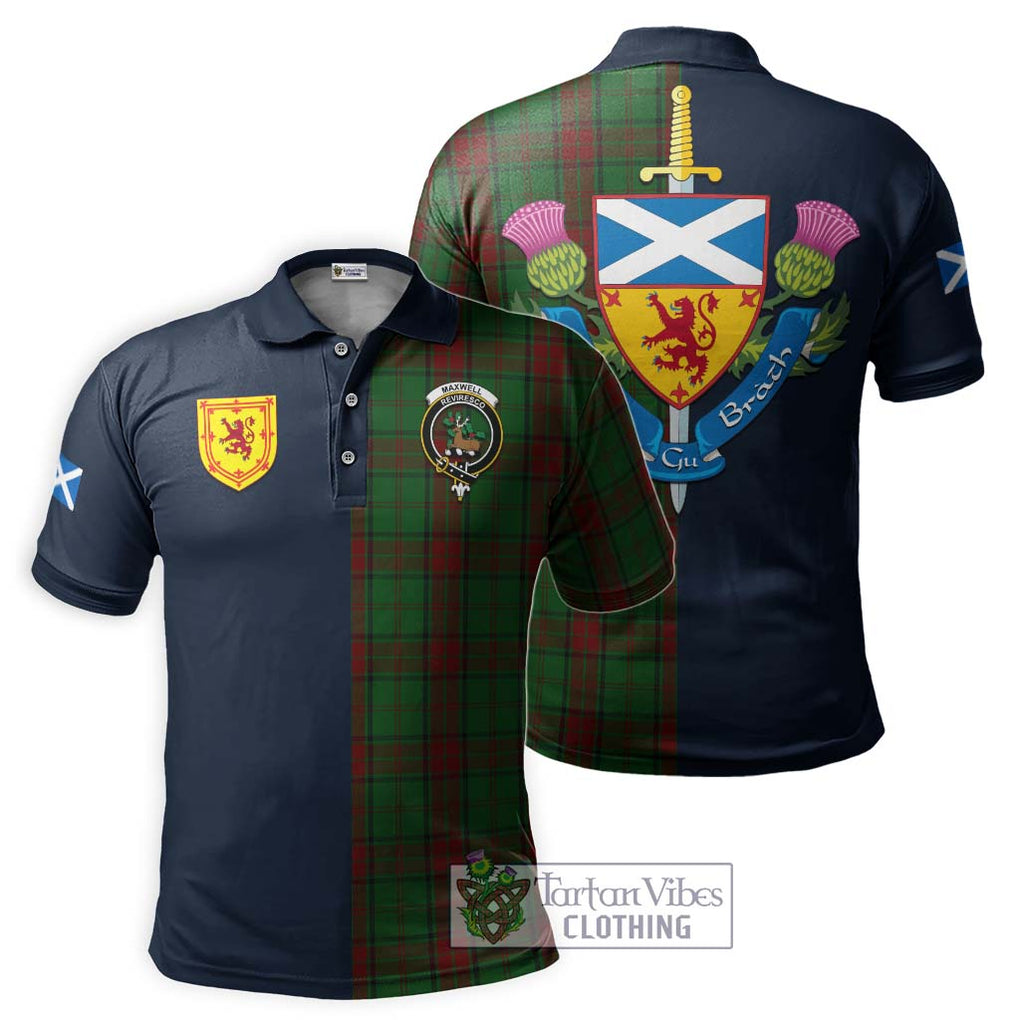 Tartan Vibes Clothing Maxwell Hunting Tartan Polo Shirt with Scottish Lion Royal Arm Half Style