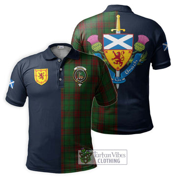 Maxwell Hunting Tartan Polo Shirt Alba with Scottish Lion Royal Arm Half Style