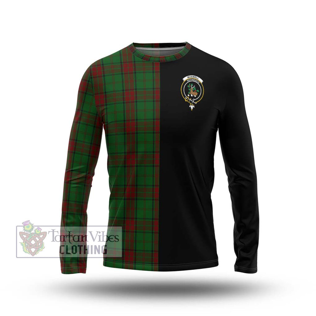 Maxwell Hunting Tartan Long Sleeve T-Shirt with Family Crest and Half Of Me Style Unisex - Tartanvibesclothing Shop