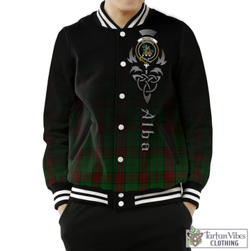 Maxwell Hunting Tartan Baseball Jacket Featuring Alba Gu Brath Family Crest Celtic Inspired