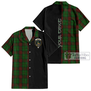 Maxwell Hunting Tartan Short Sleeve Button Shirt with Family Crest and Half Of Me Style